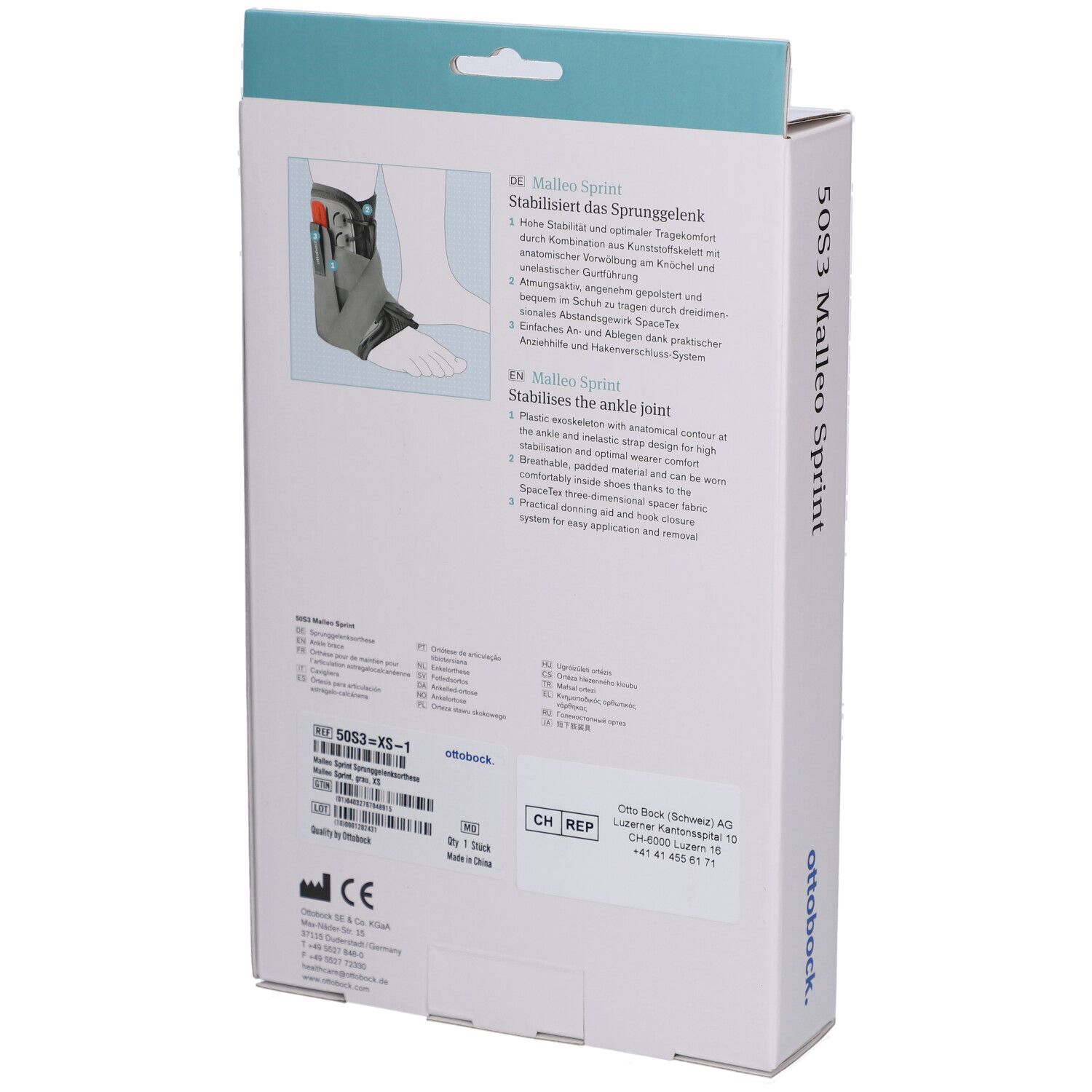 Ottobock. Malleo Sprint Knöchelorthese XS (25,5-28 cm)