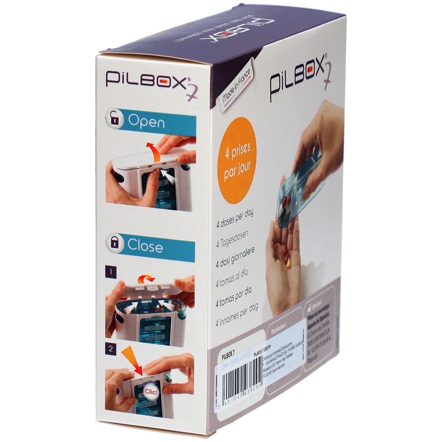 PILBOX Pilulier semainier 7 jours Allemand/Français
