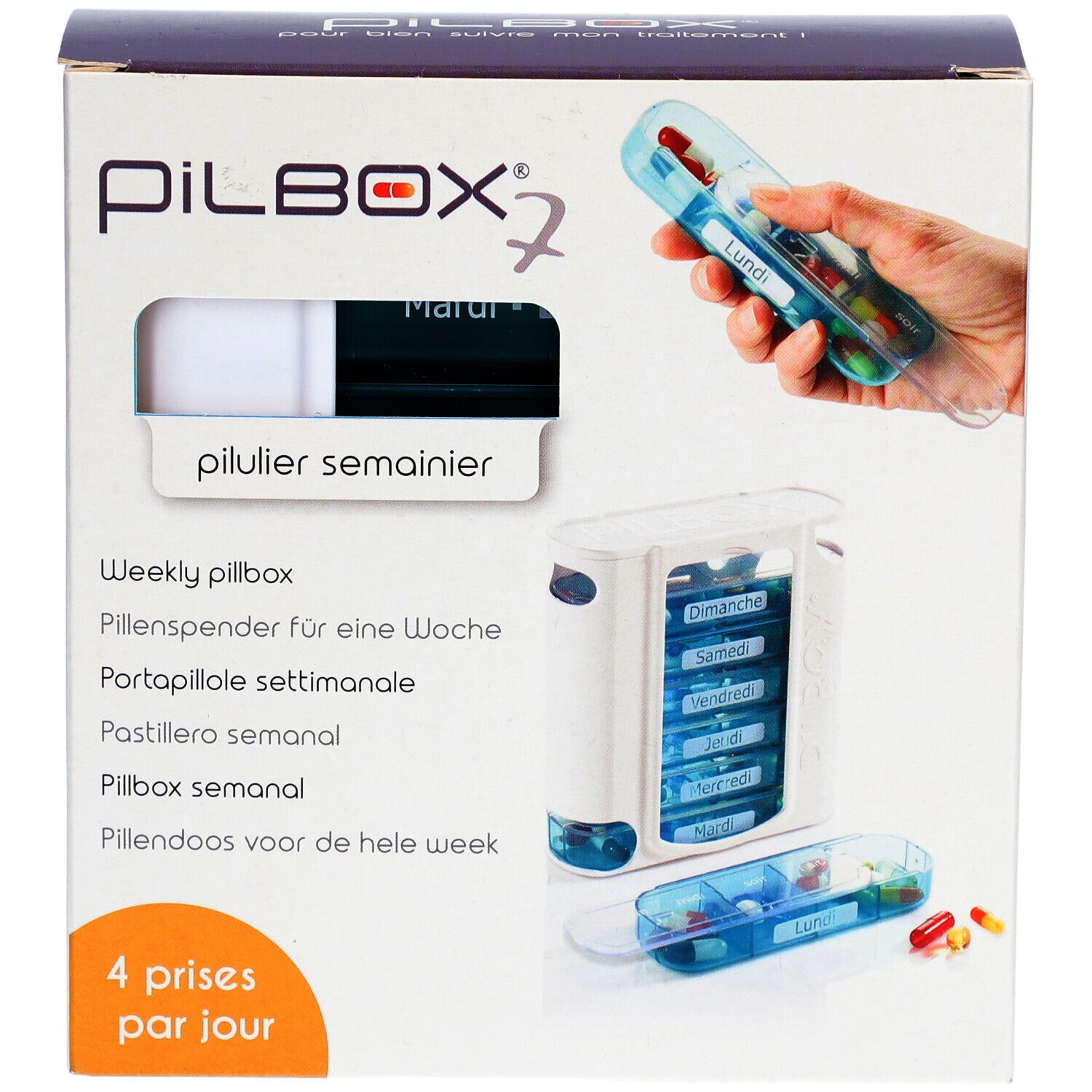 PILBOX Pilulier semainier 7 jours Allemand/Français