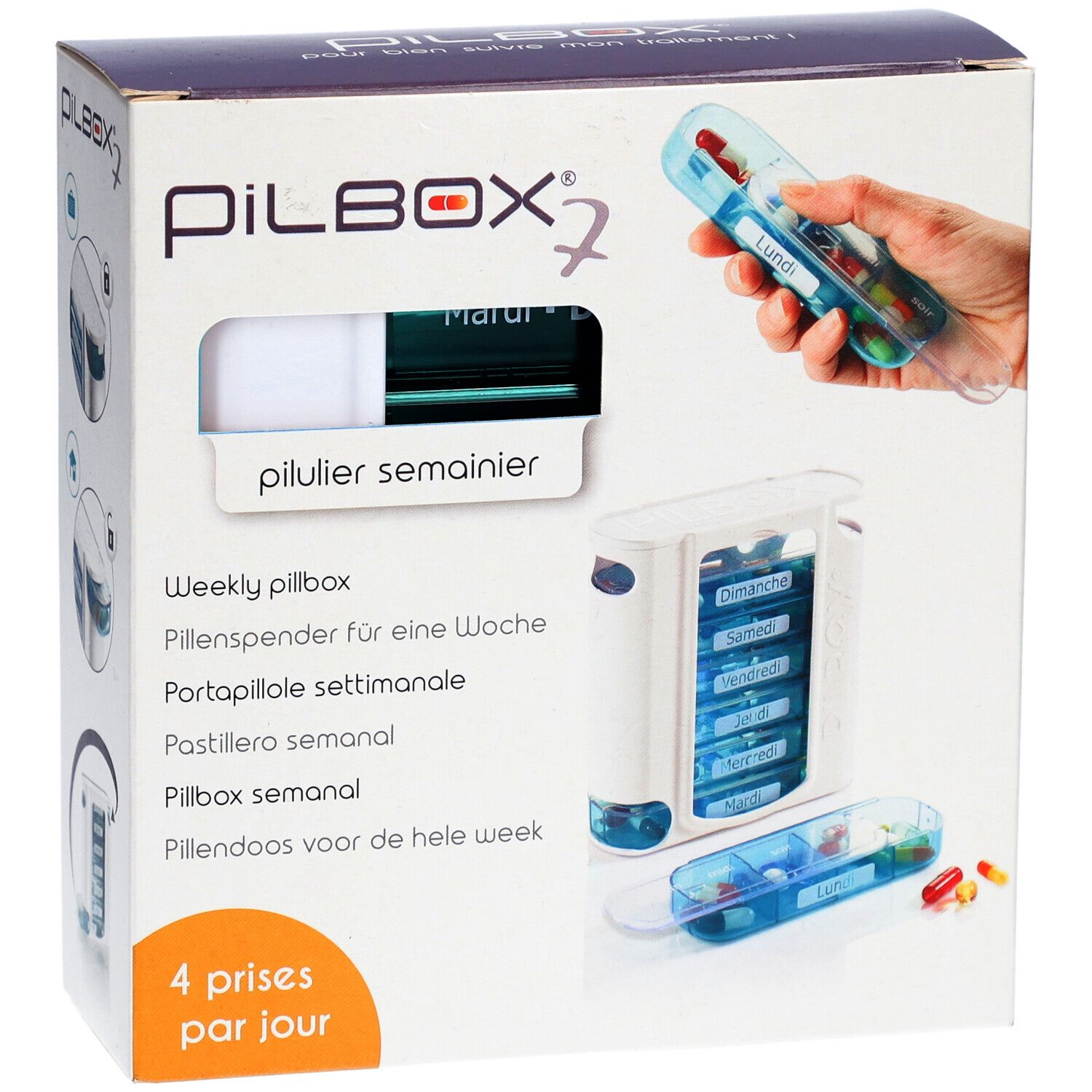 PILBOX Pilulier semainier 7 jours Allemand/Français