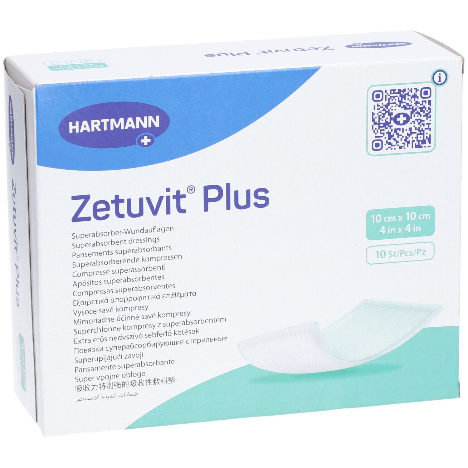 HARTMANN Zetuvit® Plus Compresses absorbantes 10 x 10 cm