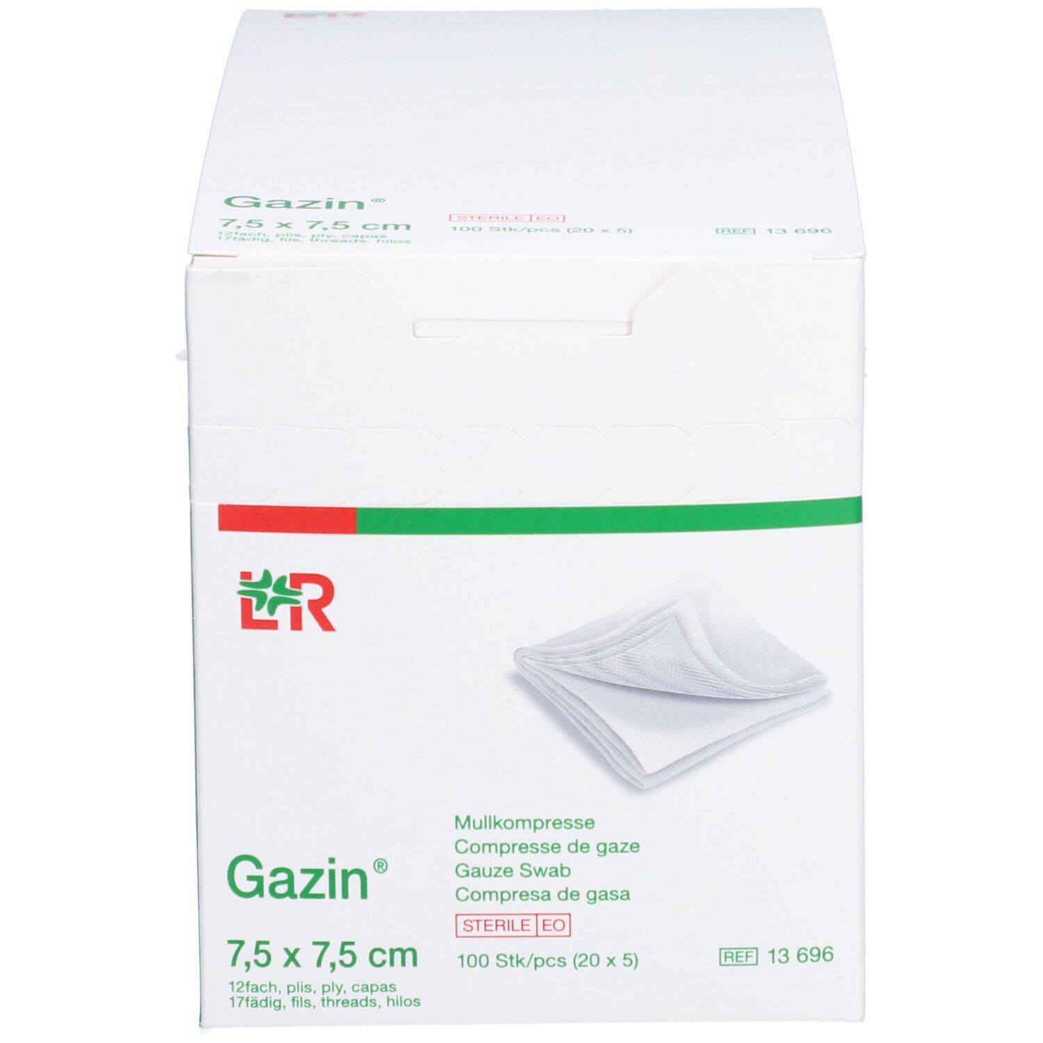 GAZIN Compresses de gaze 7,5 x 7,5 cm 12 plis