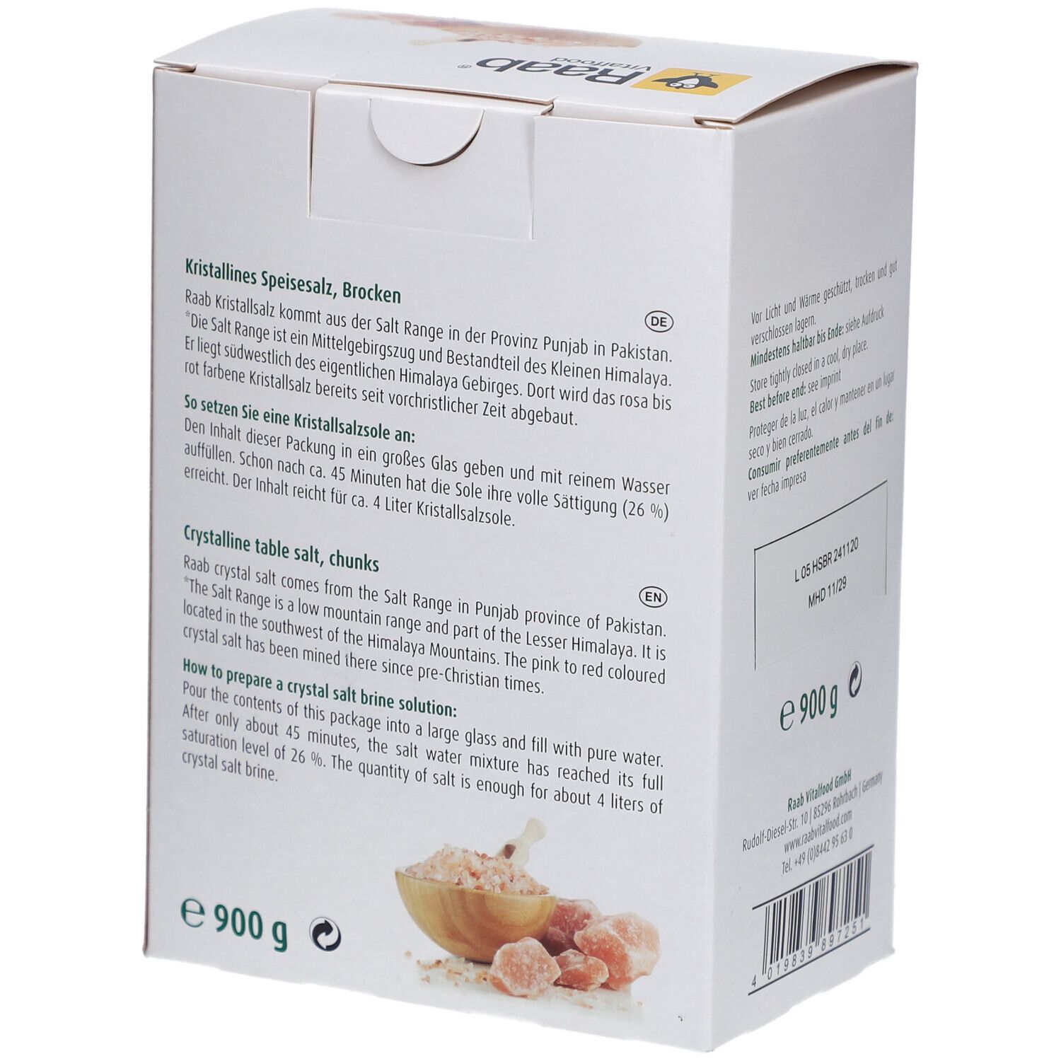 Raab® Vitalfood Crisallinisches Tafelsalz - Große Stücke