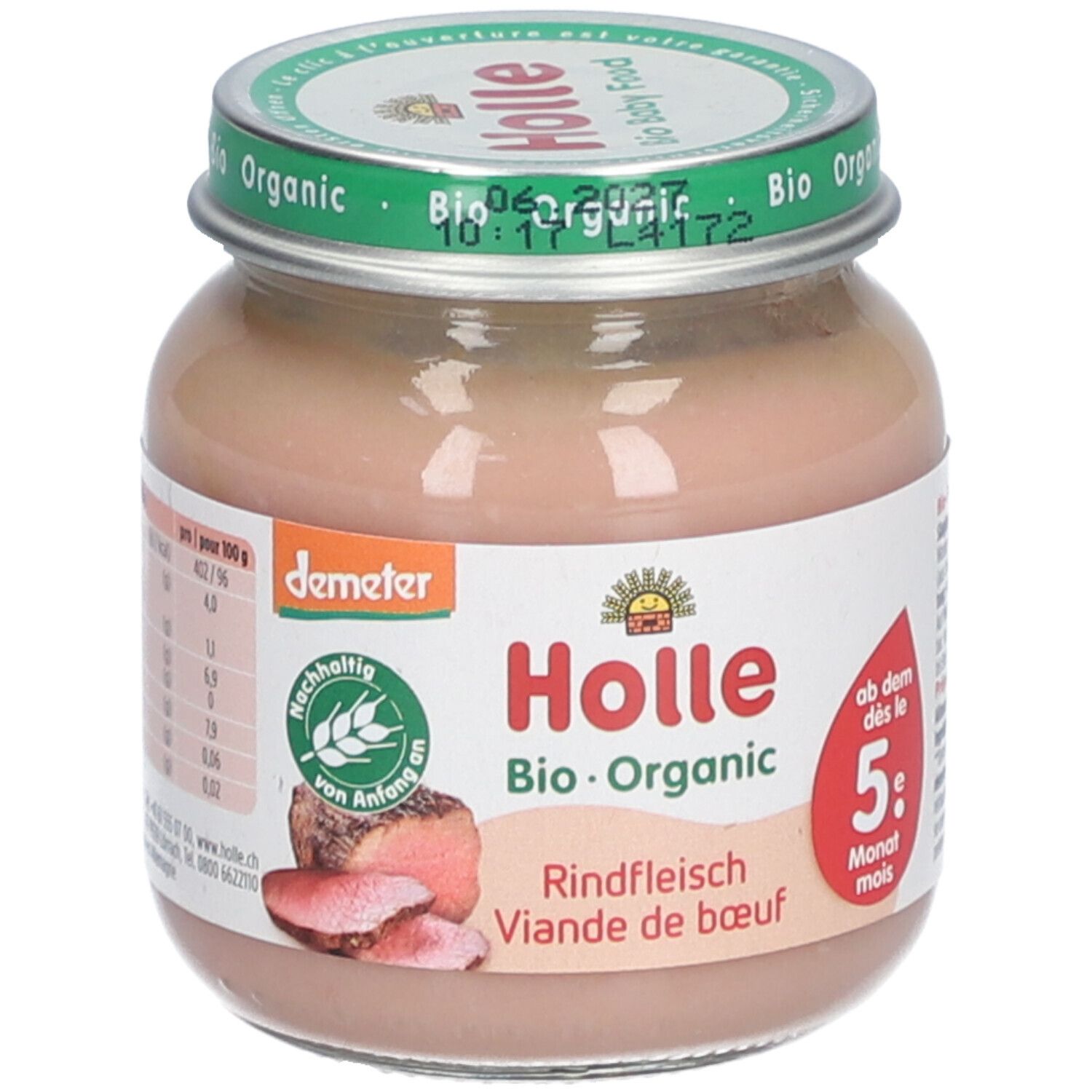 HOLLE Bio Petit pot bébé à la viande de bœuf - Dès le 5 ème mois