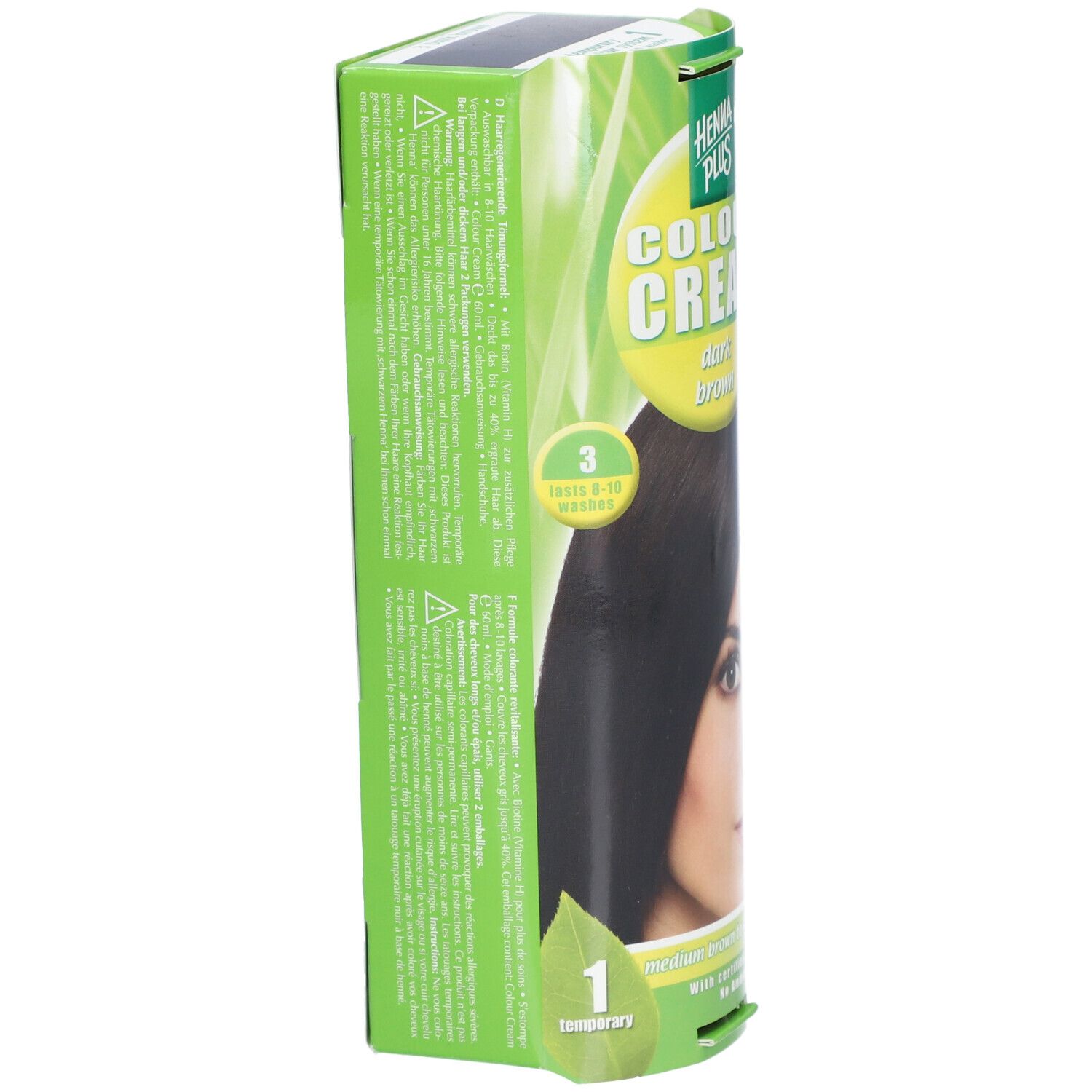 HENNA PLUS Colour Cream 3 dunkelbraun 60 ml