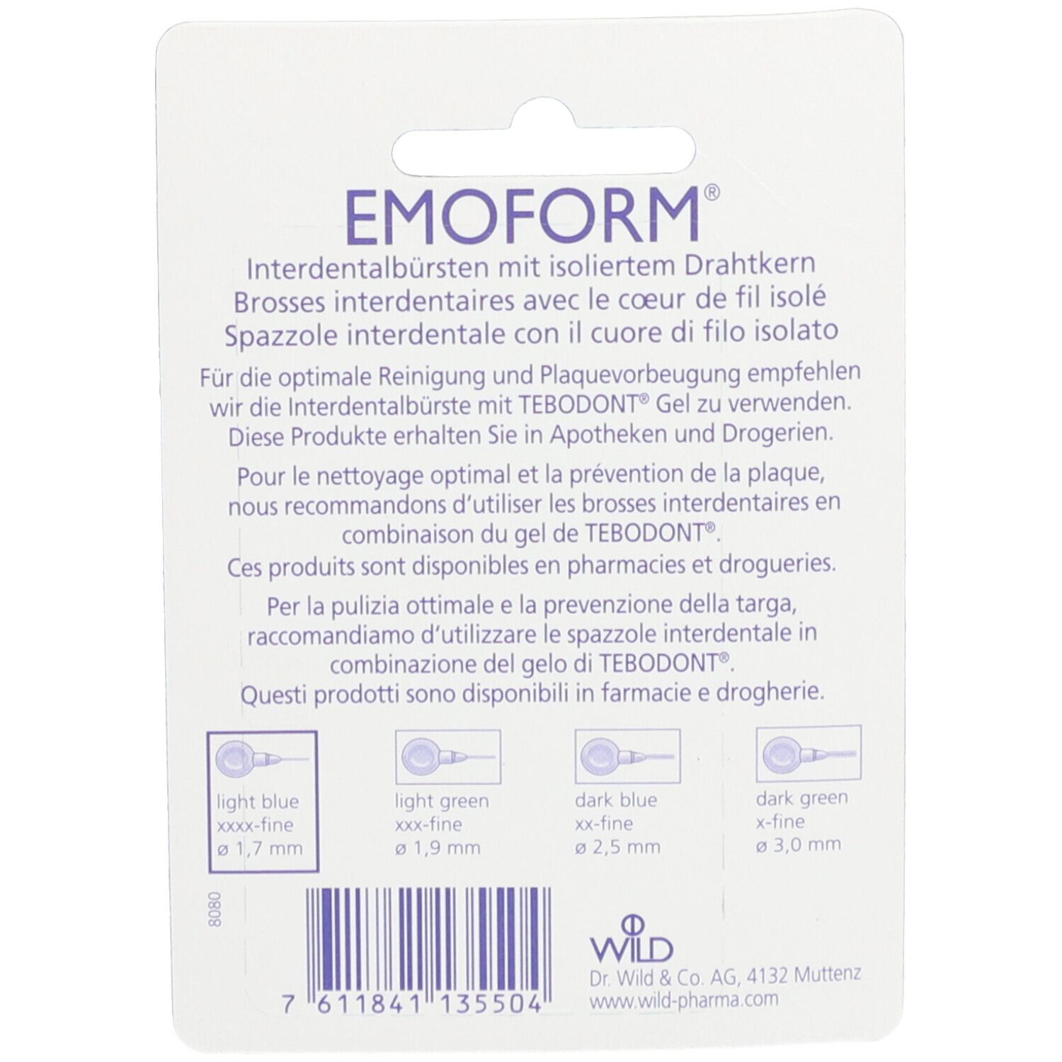 EMOFORM® Brossettes interdentaires 1,7 mm - Bleu clair