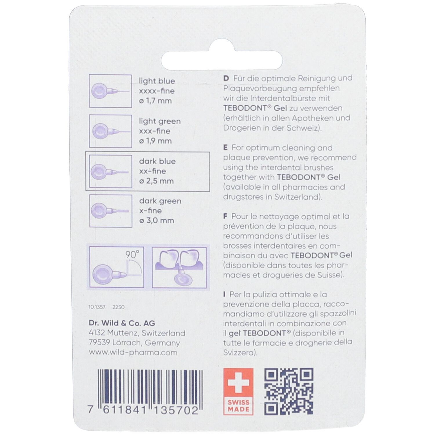 EMOFORM Interdentalbürsten 2.5mm dunkelblau 5 Stk