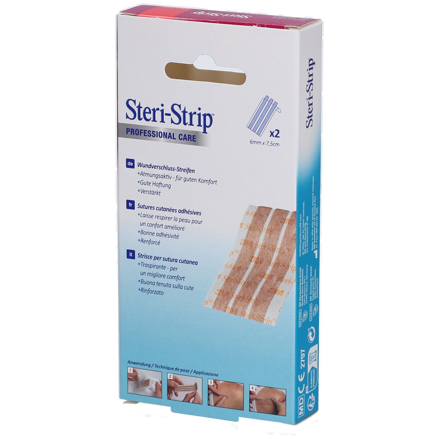 3M Steri-Strip™ Sutures Cutanées Adhésives Stériles 6 x 75 mm Chair
