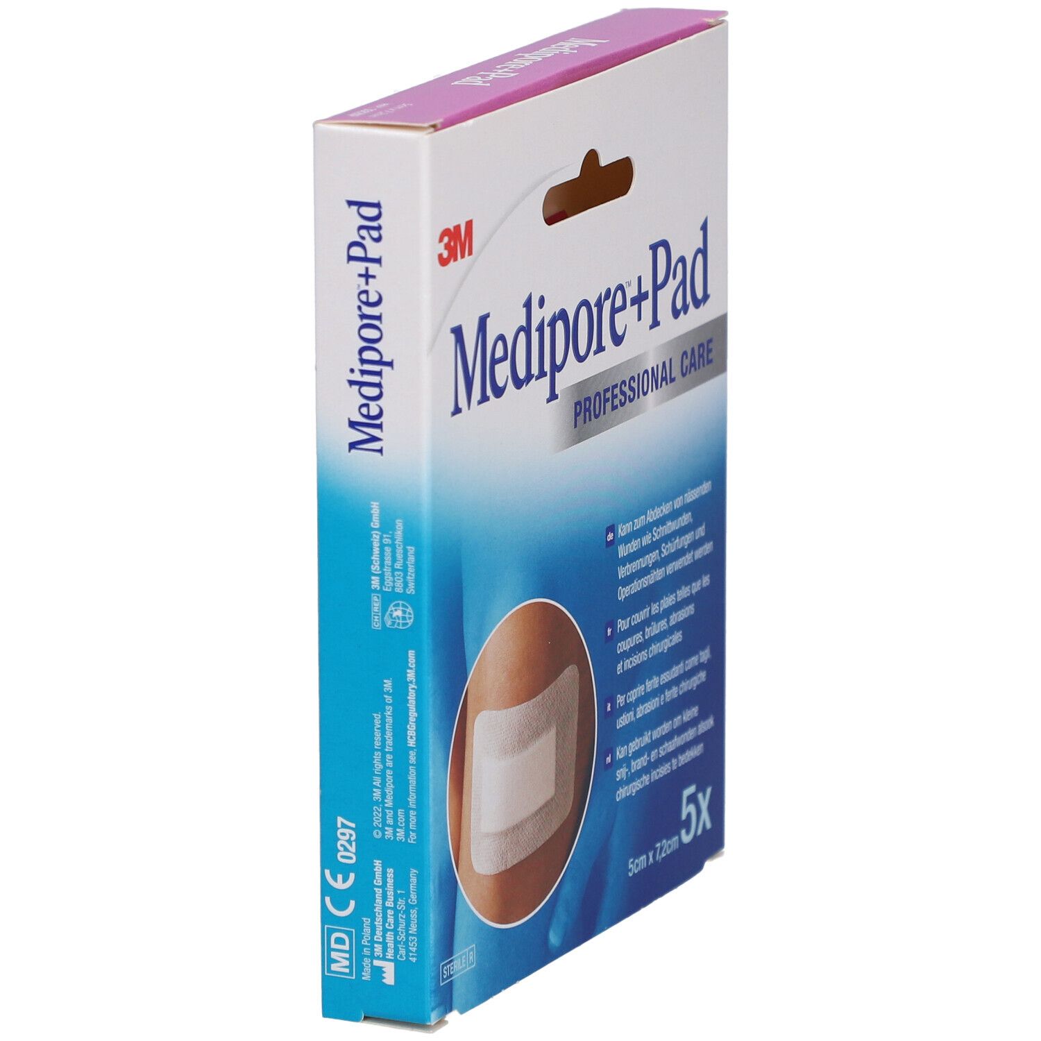 3M Medipore+Pad Heftpflaster mit Saugkompresse 5 x 7,2 cm