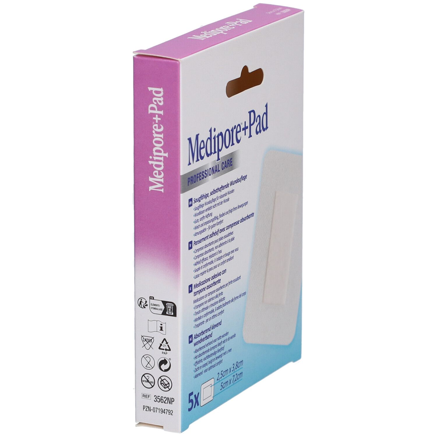 3M Medipore+Pad Heftpflaster mit Saugkompresse 5 x 7,2 cm