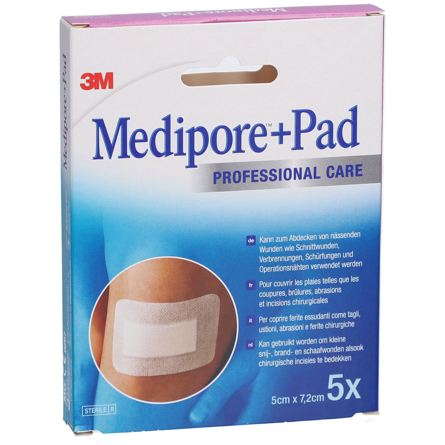 3M Medipore+Pad Heftpflaster mit Saugkompresse 5 x 7,2 cm