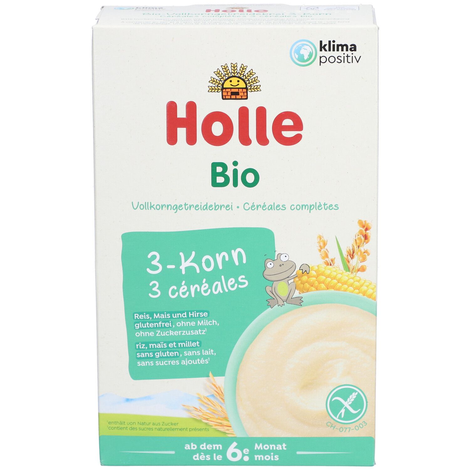 HOLLE Porridge Bio complet pour bébé 3 céréales