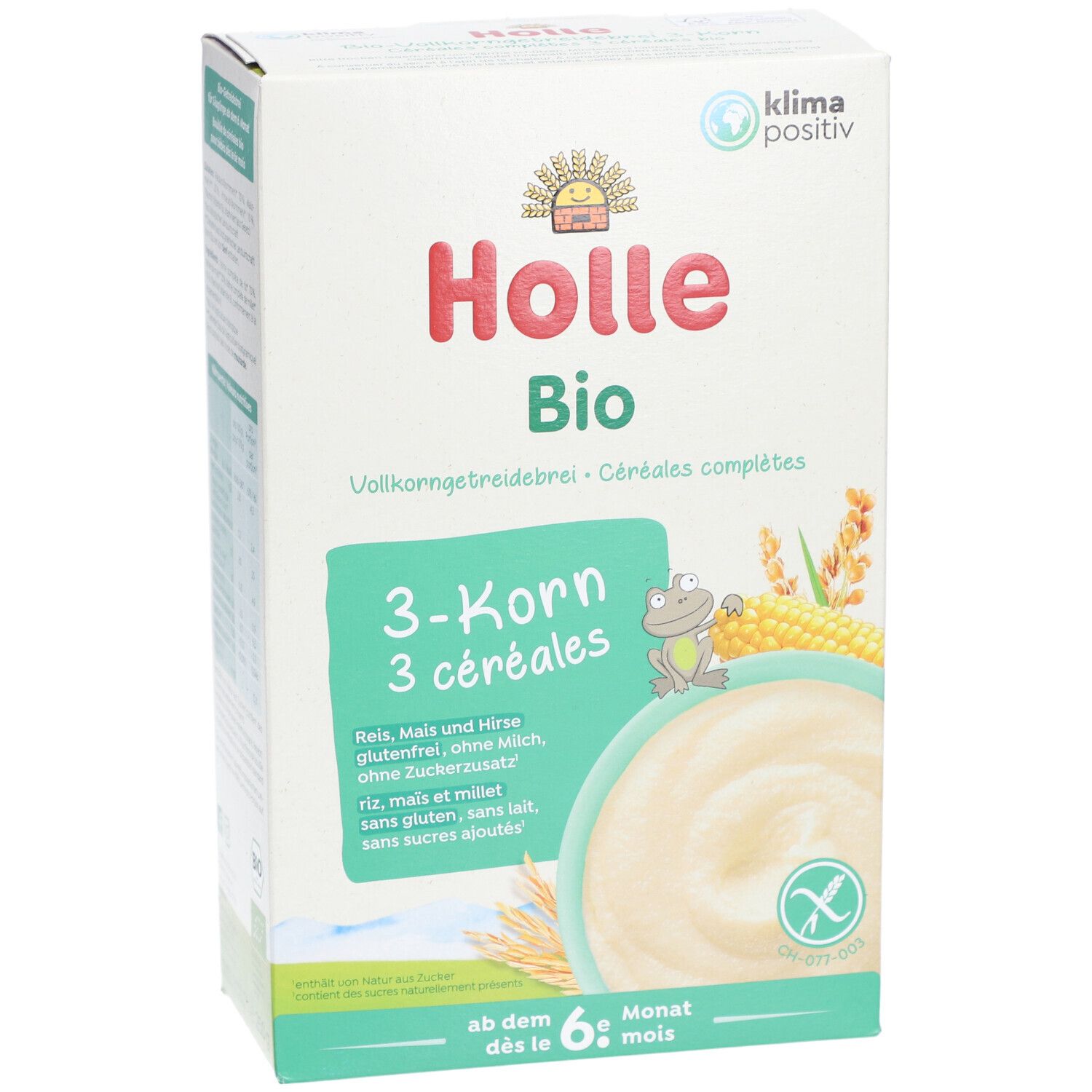 HOLLE Porridge Bio complet pour bébé 3 céréales