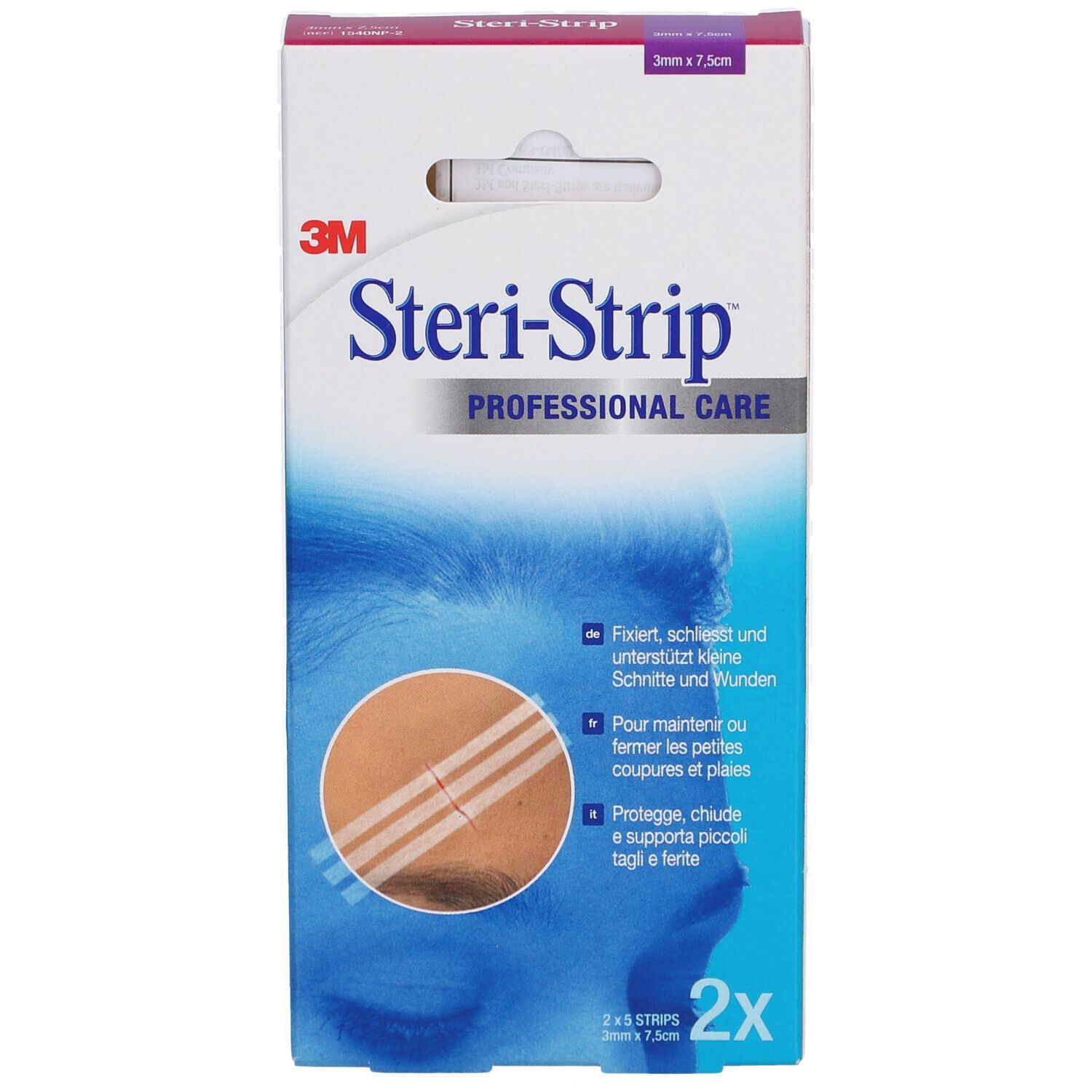 3M Steri-Strip™ Steriles selbstklebendes Hautnahtmaterial 3 x 75 mm Weiß