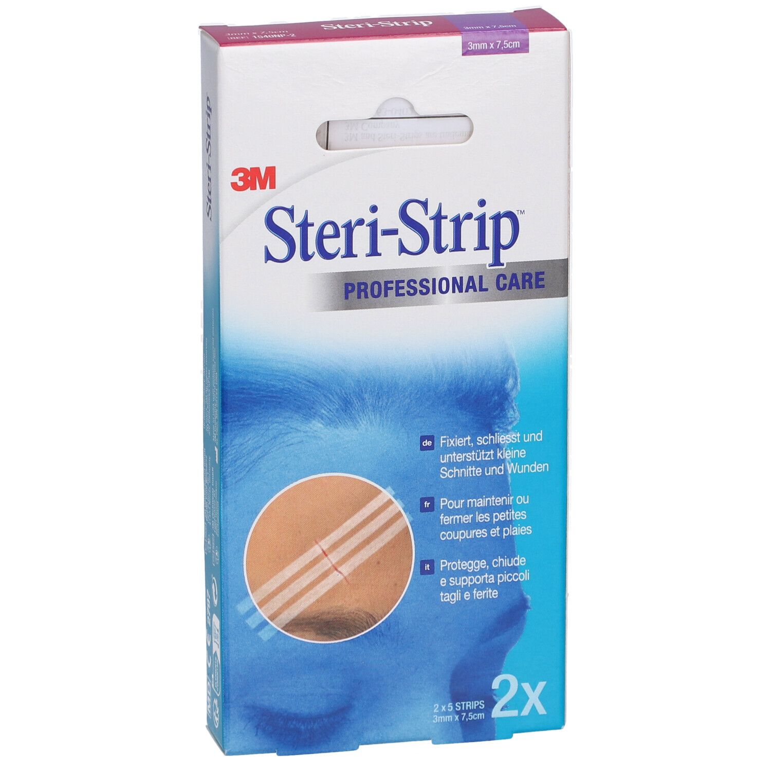 3M Steri-Strip™ Steriles selbstklebendes Hautnahtmaterial 3 x 75 mm Weiß