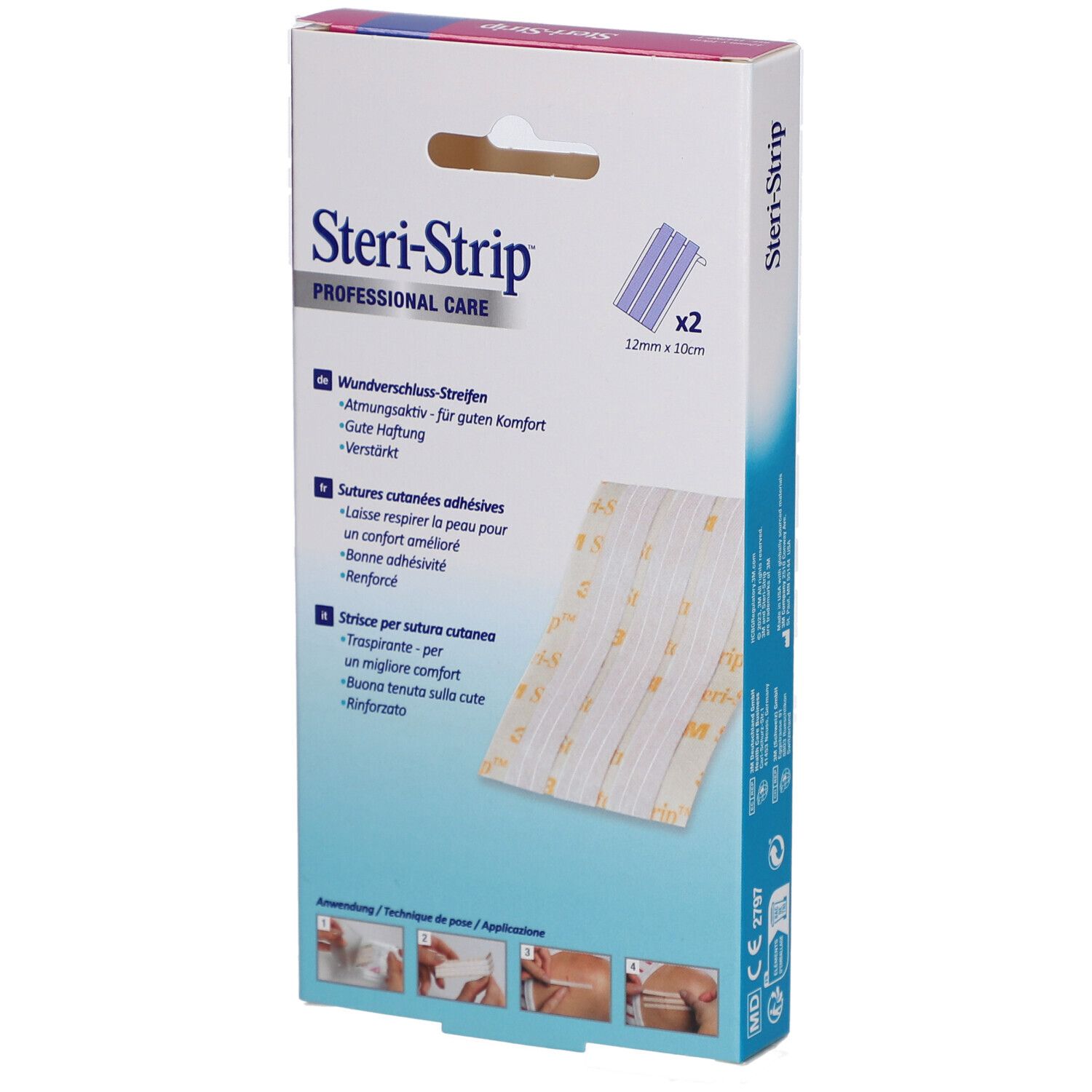 3M Steri-Strip™ Selbstklebende Hautnähte 12 x 100 mm - Weiß