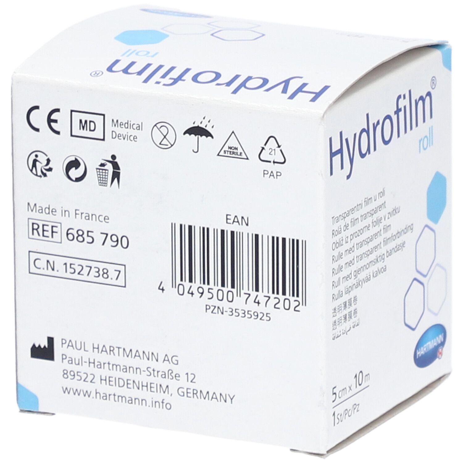 HARTMANN Hydrofilm Rolle 5cm x 10m 685760