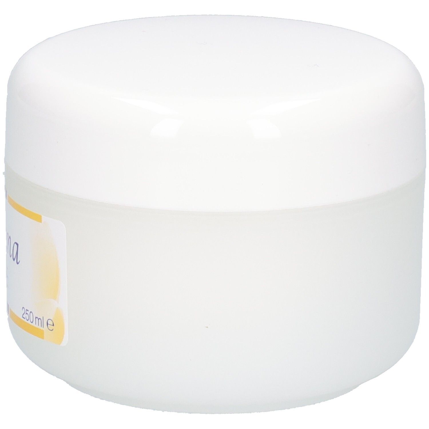 Kalyana Creme Tiegel, Seitenansicht mit Etikett.