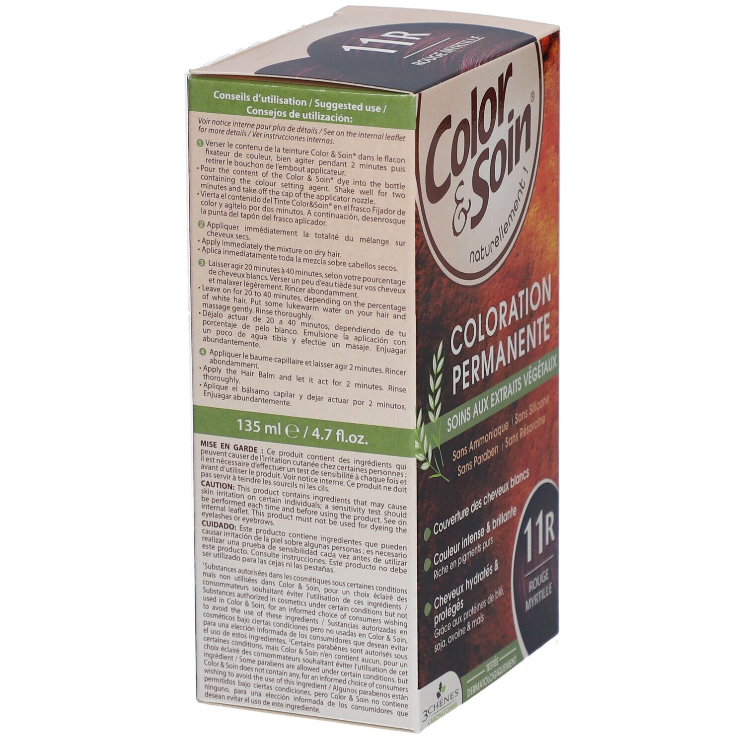 Les 3 Chênes Color & Soin® 11R rouge myrtille