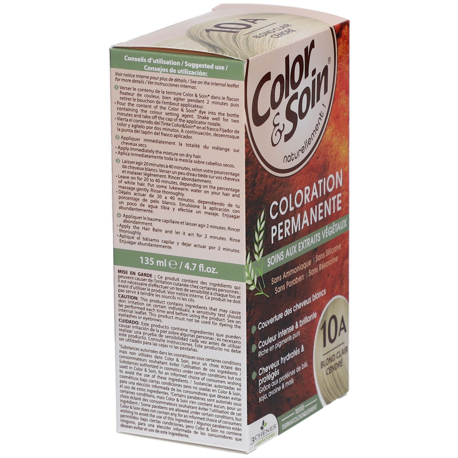 Color & Soin® Dauerhafte Haarfarbe 10A Helles Aschblond
