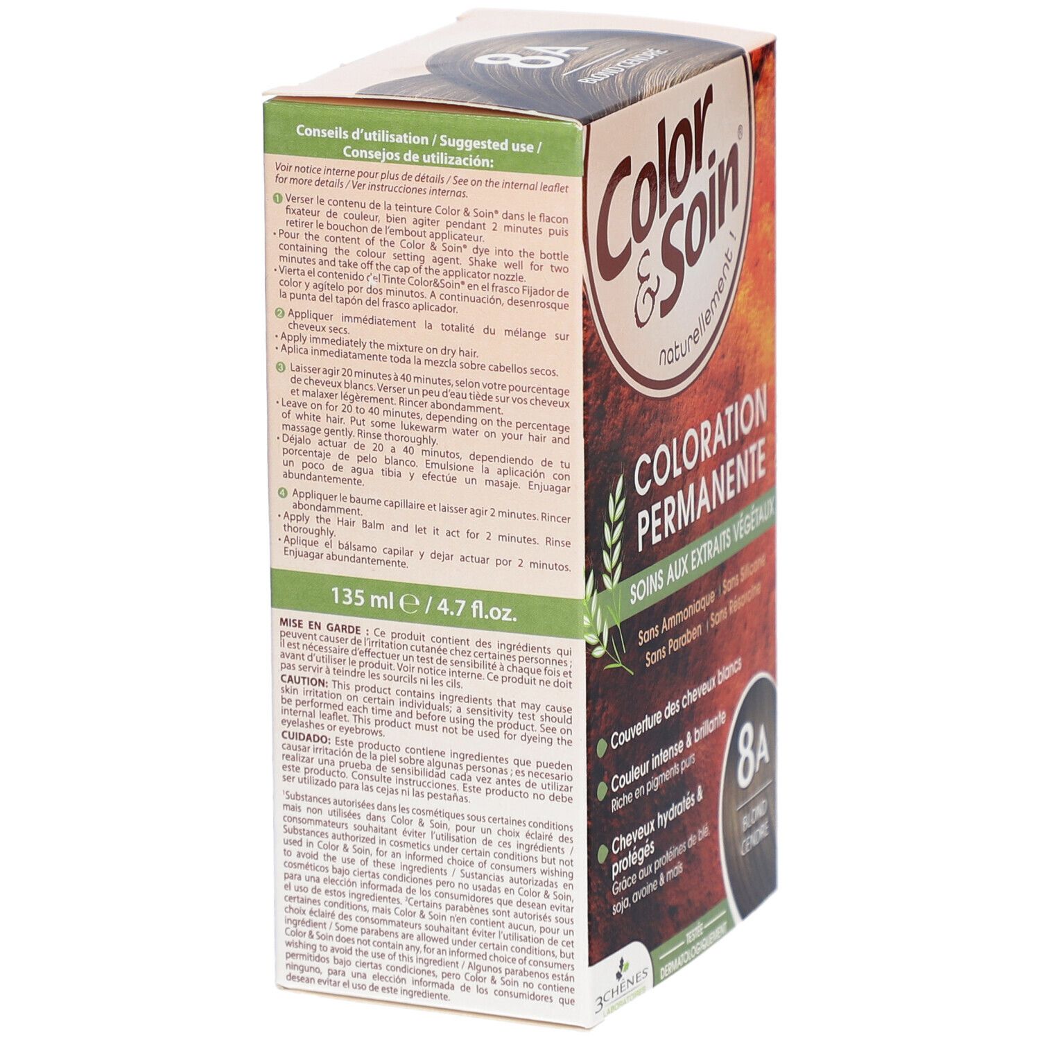 Les 3 Chênes Color & Soin Coloration 8A Aschblond