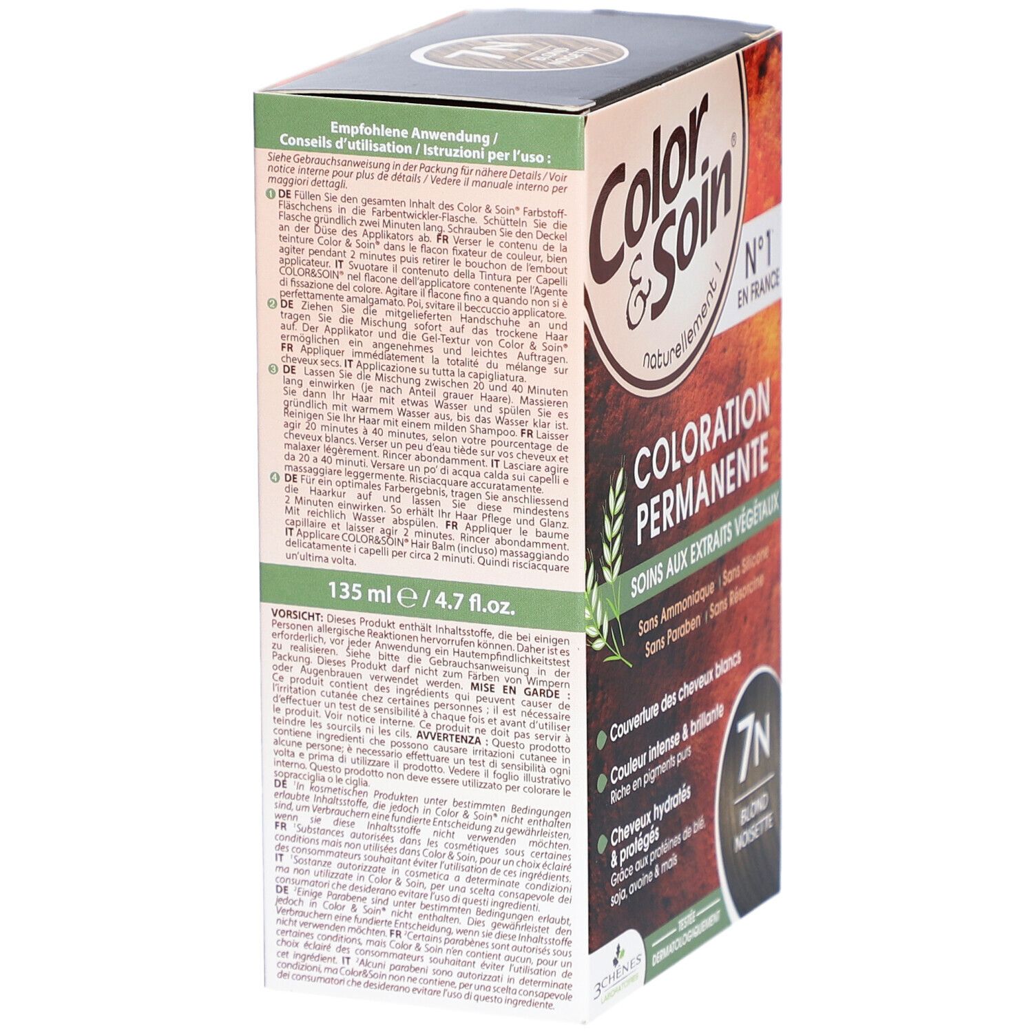 Color & Soin® Dauerhafte Haarfarbe 7N Haselnussblond