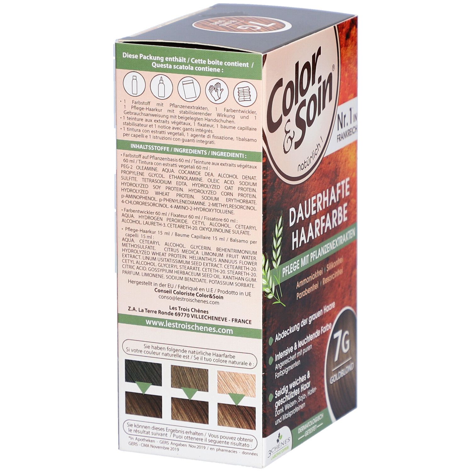 Color & Soin® Dauerhafte Haarfarbe 7G Goldblond