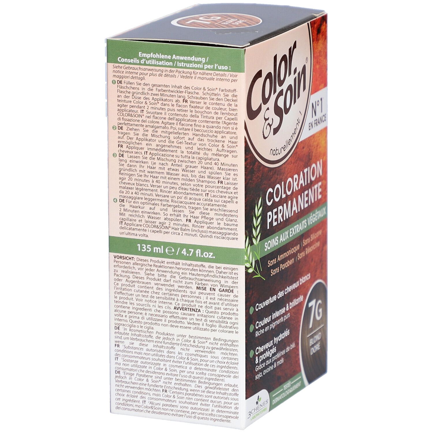 Color & Soin® Dauerhafte Haarfarbe 7G Goldblond