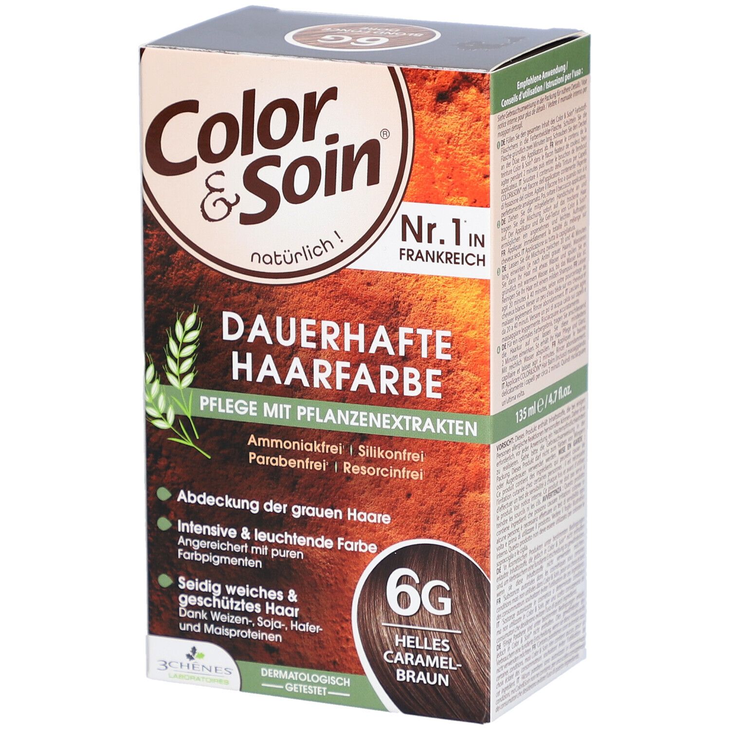 Color & Soin® Dauerhafte Haarfarbe 6G Helles Caramelbraun