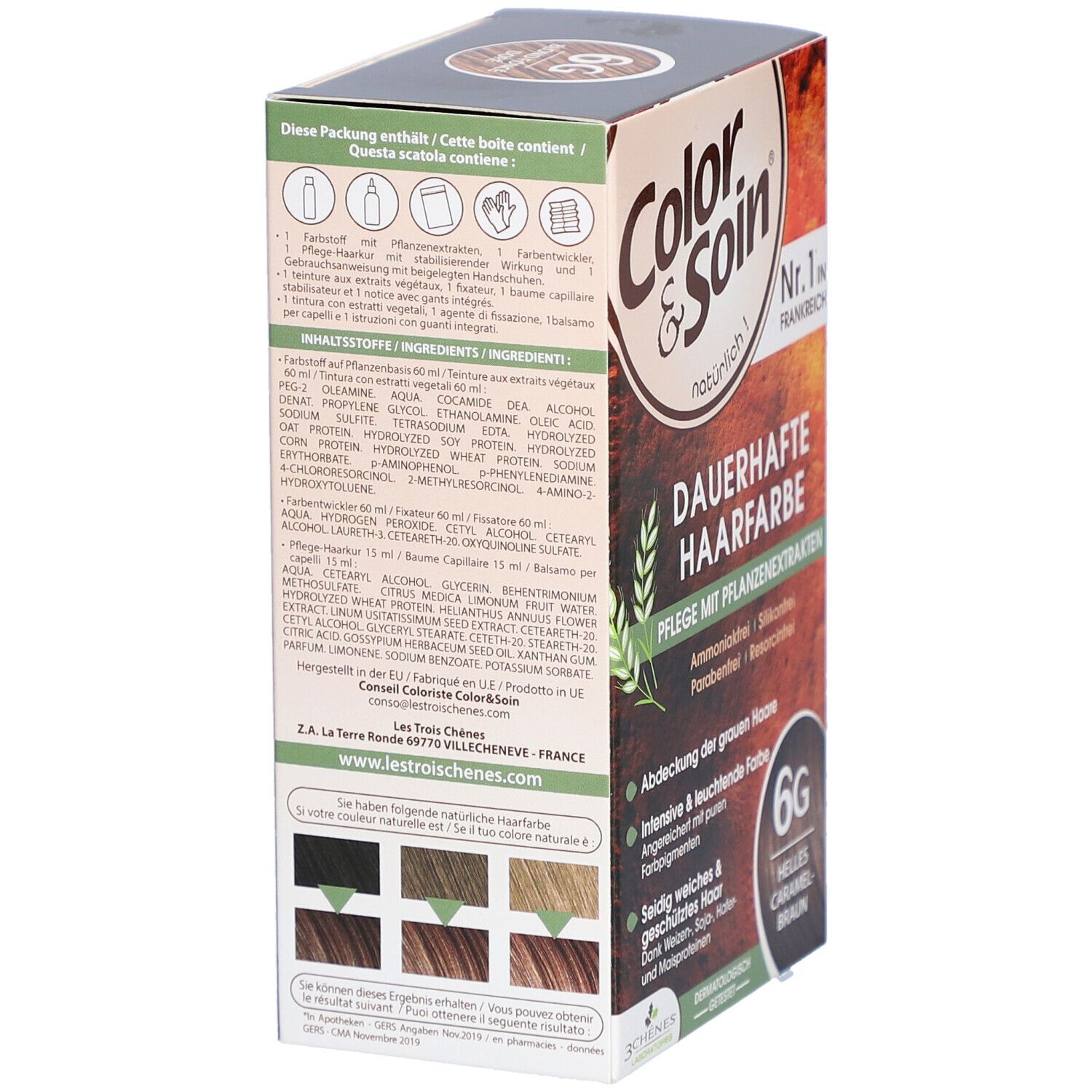 Color & Soin® Dauerhafte Haarfarbe 6G Helles Caramelbraun