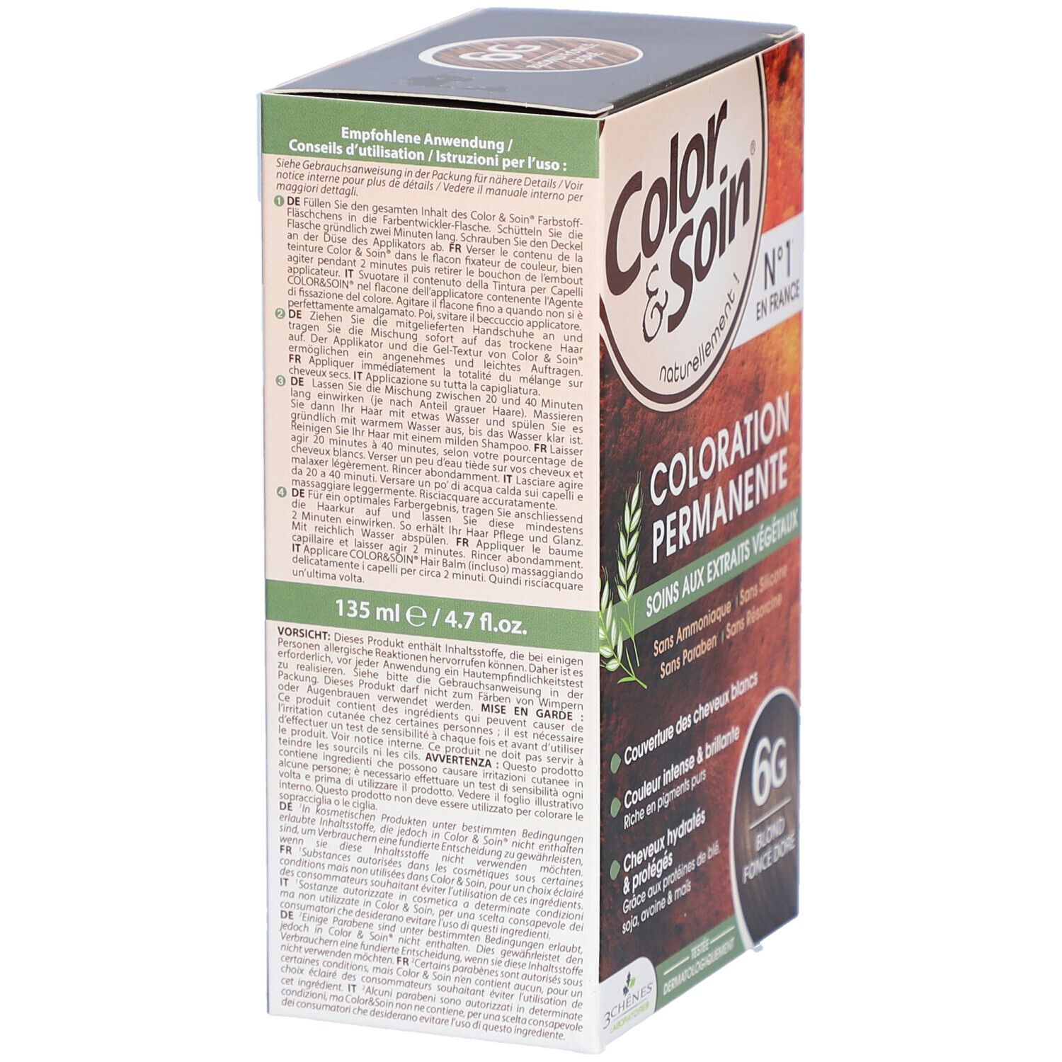 Color & Soin® Dauerhafte Haarfarbe 6G Helles Caramelbraun