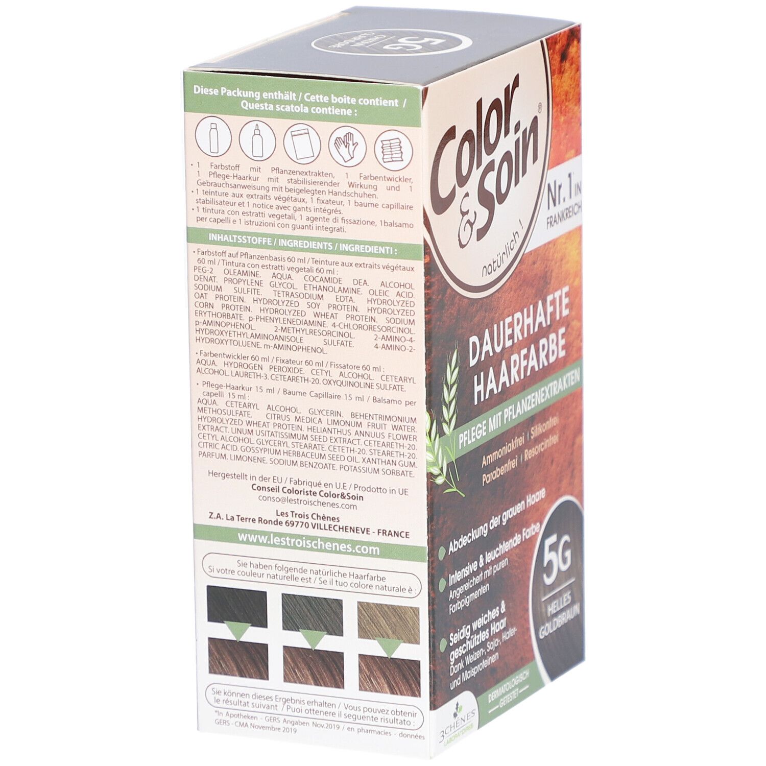 Color & Soin® Dauerhafte Haarfarbe 5G Helles Goldbraun
