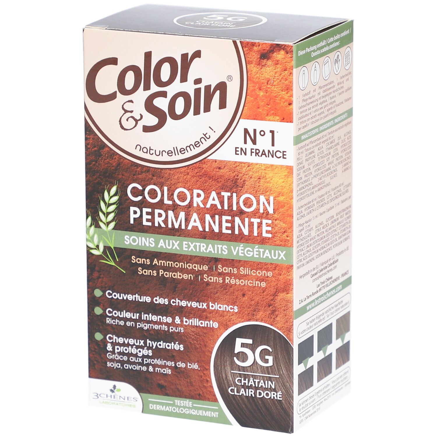 Color & Soin® Dauerhafte Haarfarbe 5G Helles Goldbraun