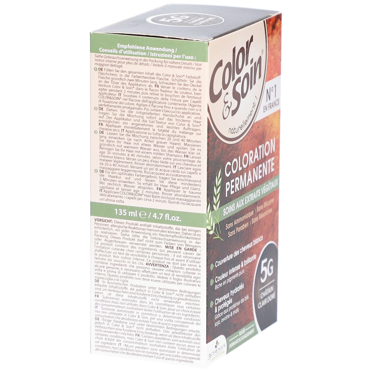 Color & Soin® Dauerhafte Haarfarbe 5G Helles Goldbraun
