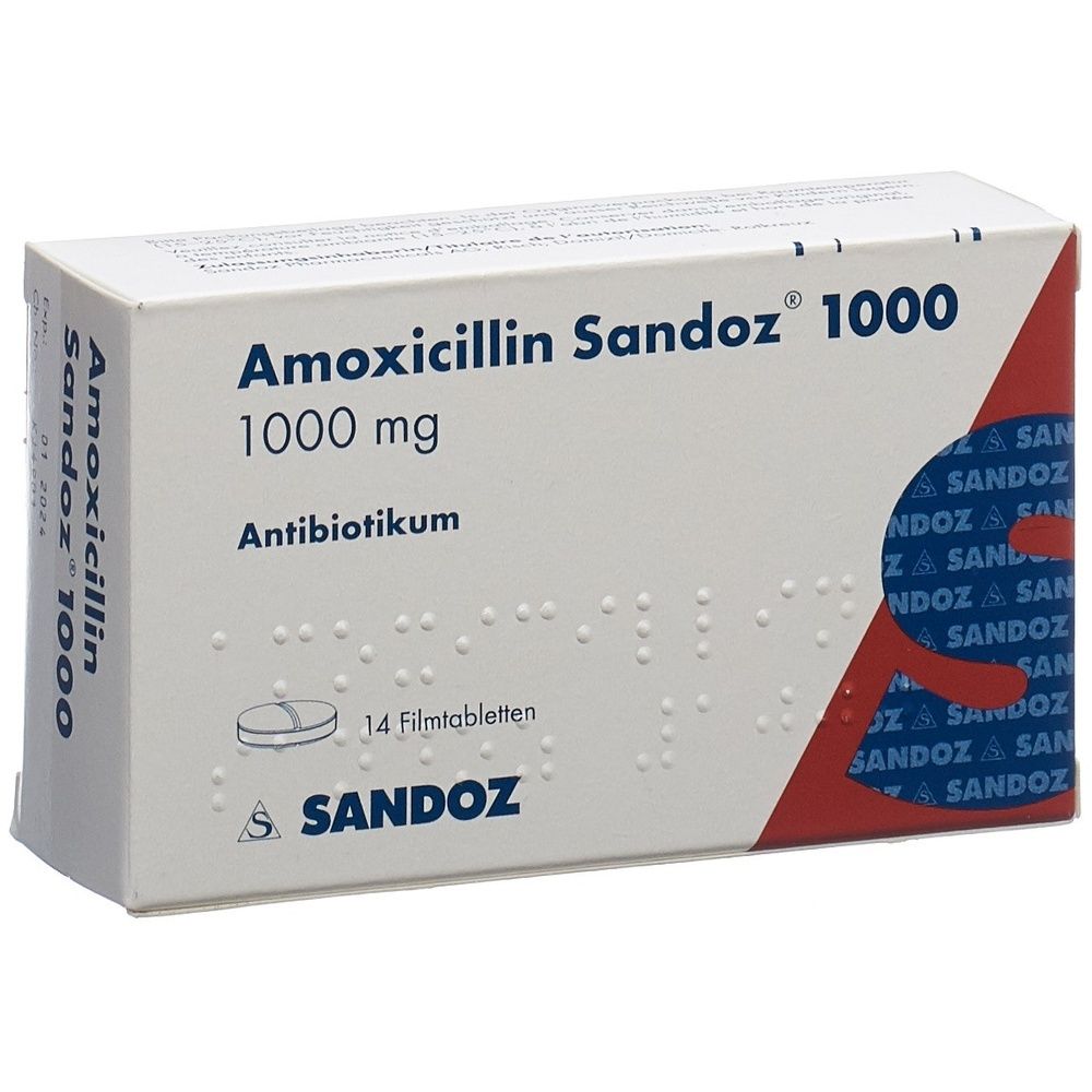 AMOXICILLIN Sandoz Filmtabl 1000 mg SDO