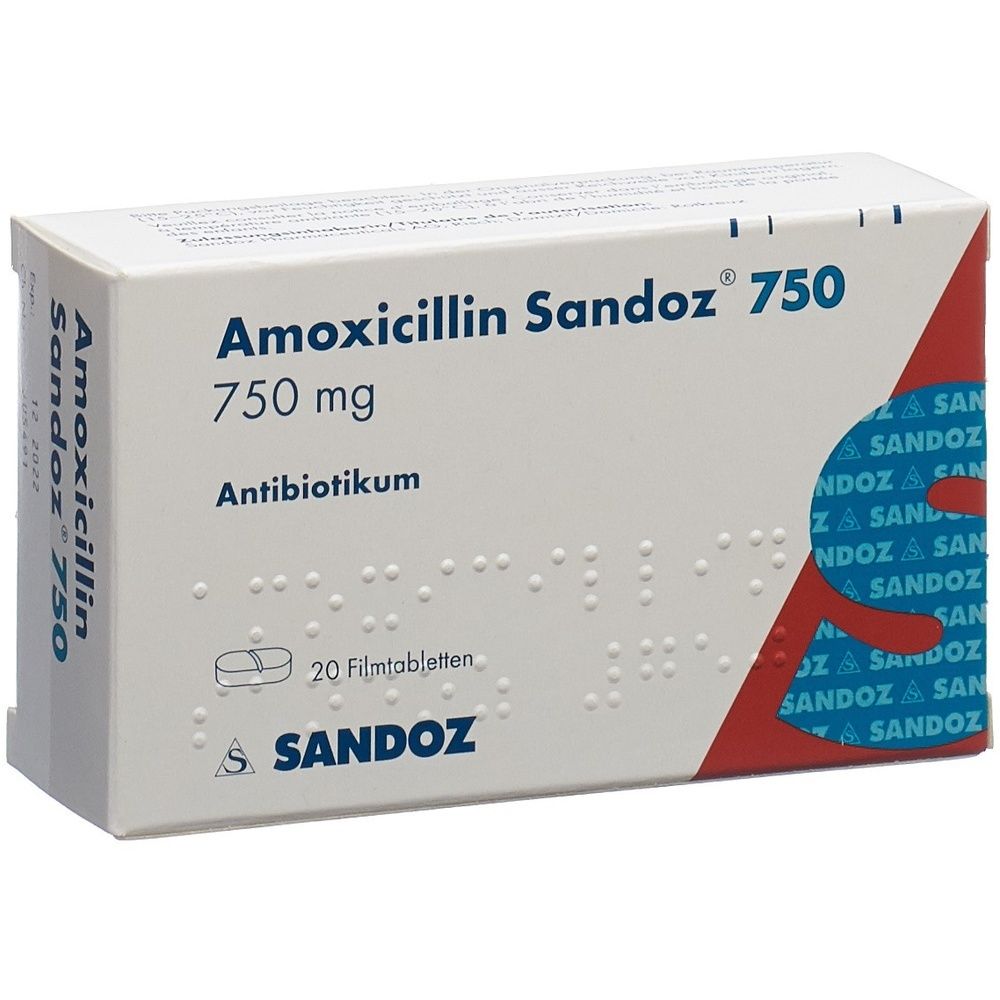 AMOXICILLIN Sandoz Filmtabl 750 mg SDO