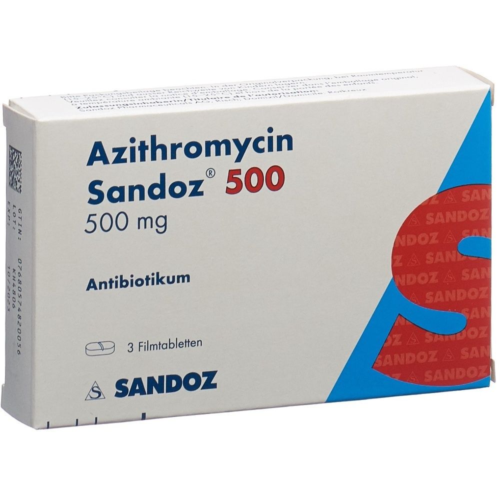AZITHROMYCIN Sandoz Filmtabl 500 mg SDO