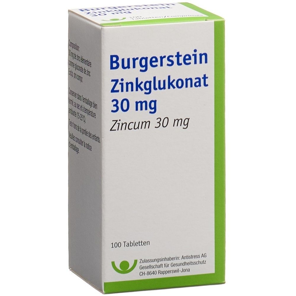 BURGERSTEIN Zinkglukonat Tabl 30 mg SDO