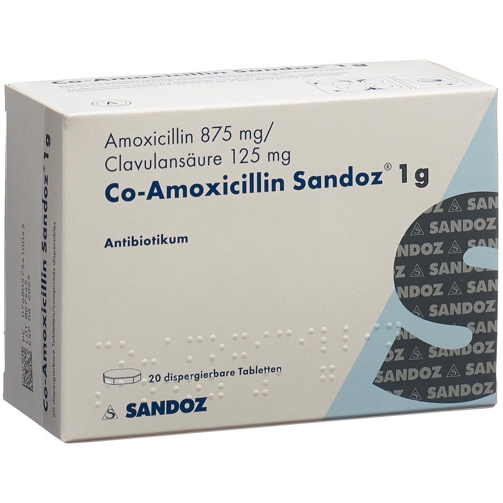 CO-AMOXICILLIN Sandoz Disp Tabl 1 g SDO