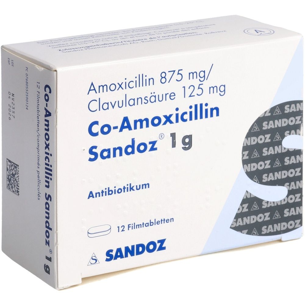 CO-AMOXICILLIN Sandoz Filmtabl 1 g SDO