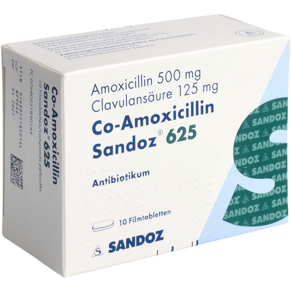 CO-AMOXICILLIN Sandoz Filmtabl 625 mg SDO