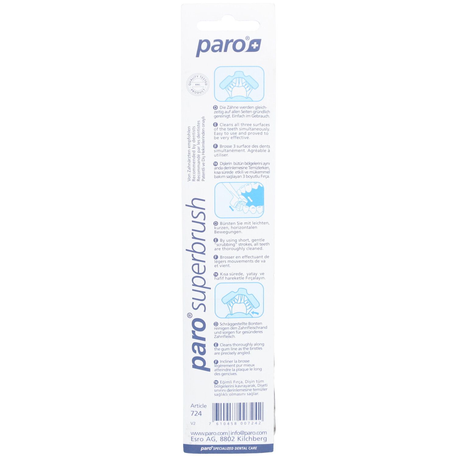 paro® Superbrush brosse à dents à trois têtes
