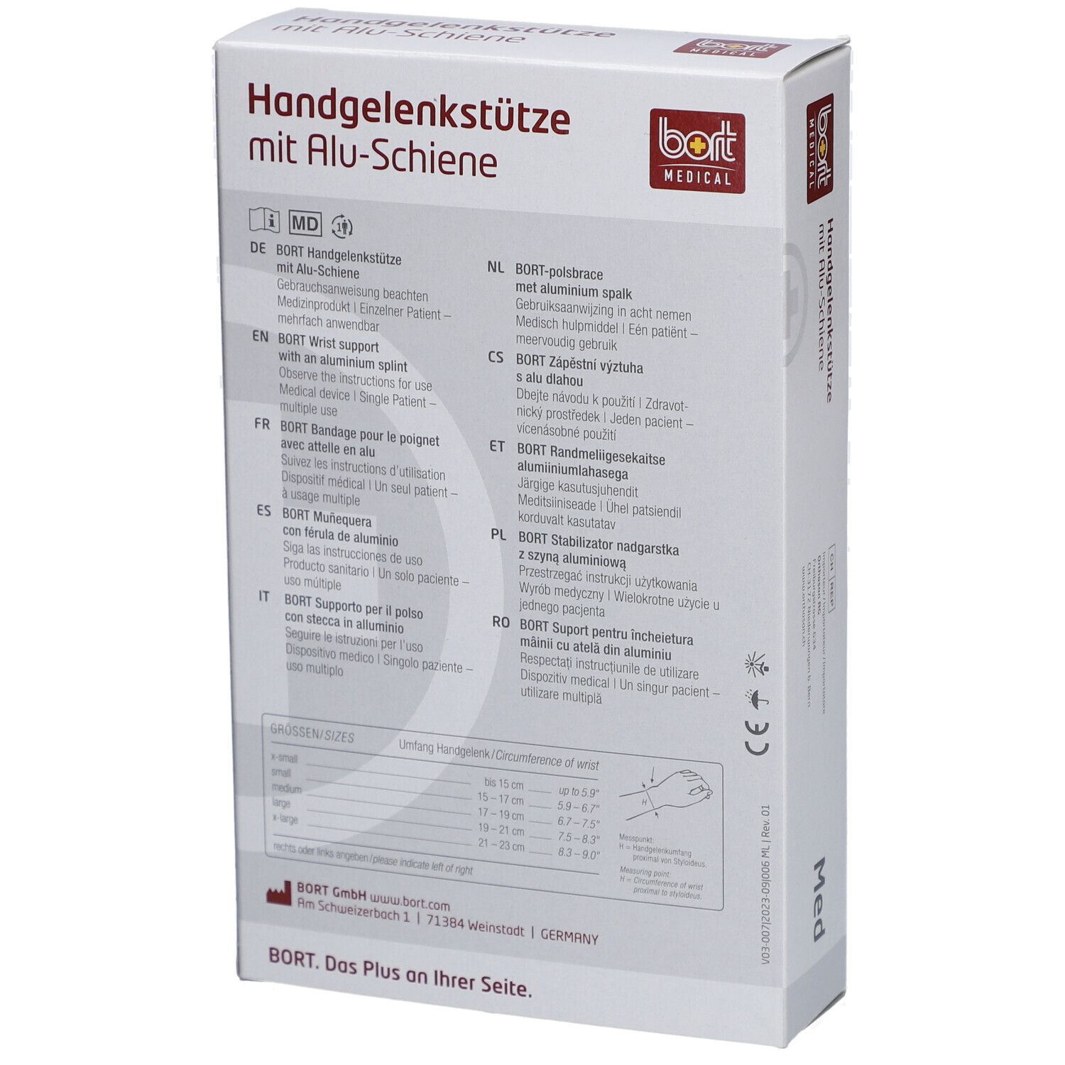 BORT Handgelenkstütze mit Alu-Schiene (Medianus-Schiene) rechts