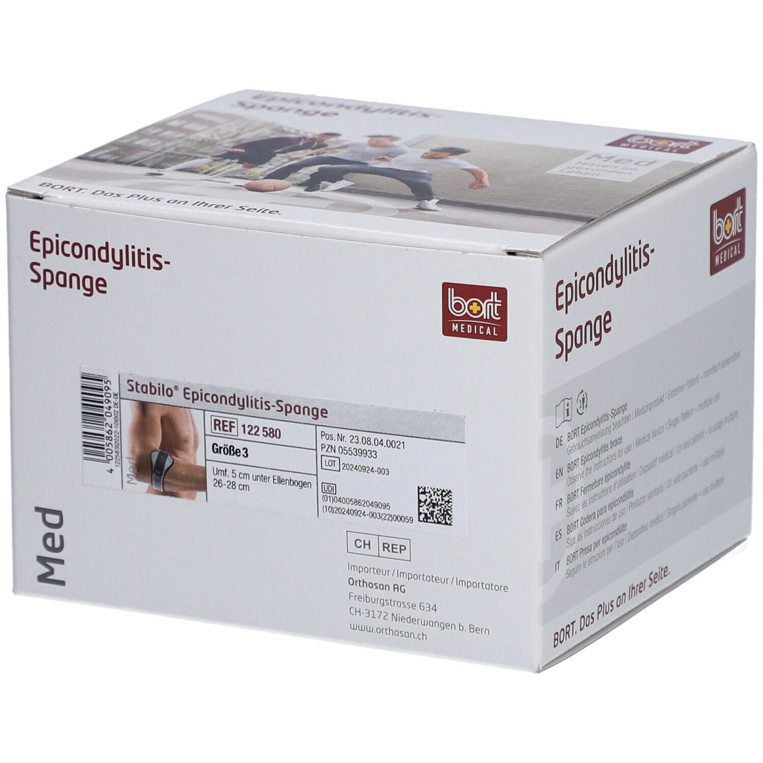 BORT Stabilo® Epicondylitis-Spange mit ulnarer Entlastung Gr. 3 grau