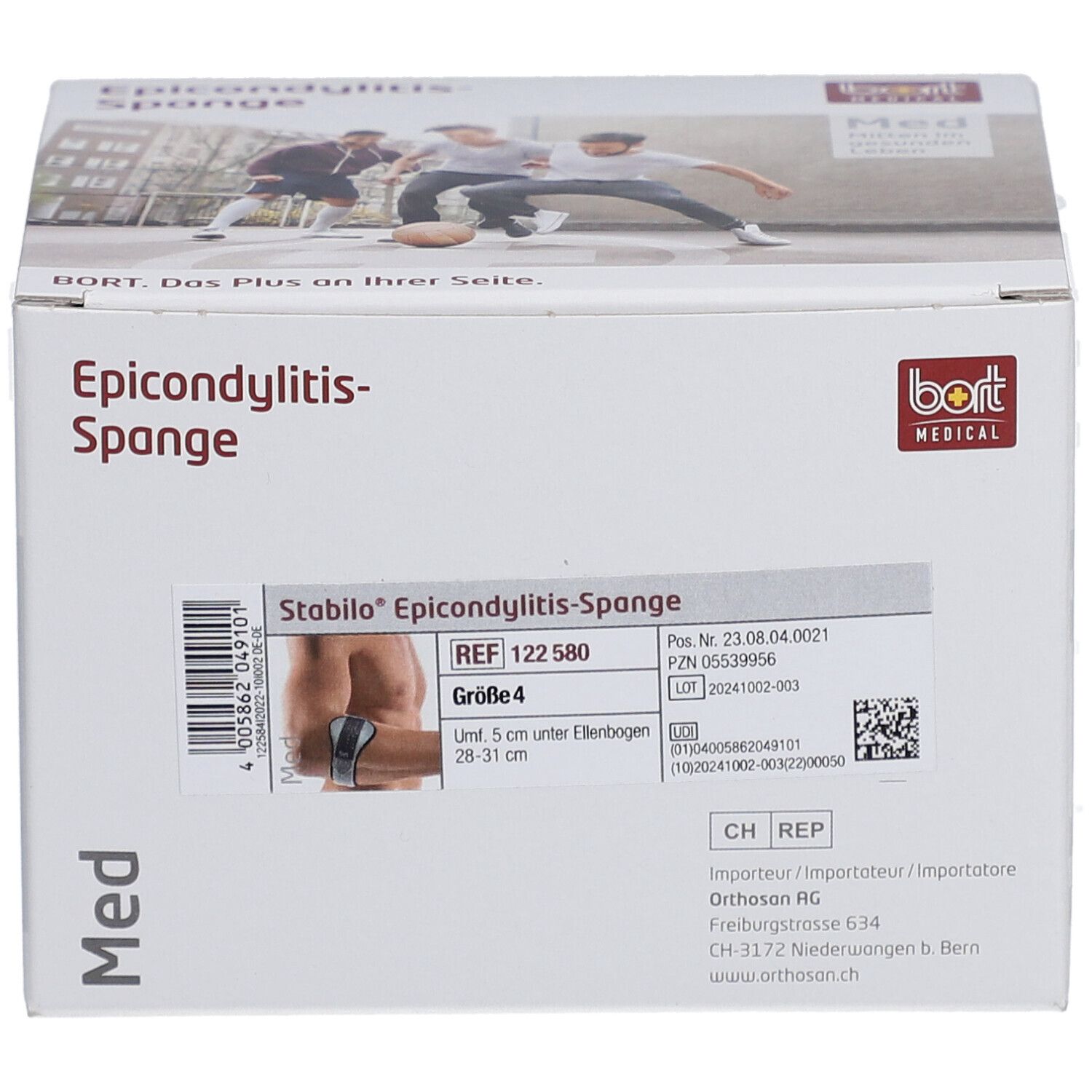 BORT Stabilo® Epicondylitis-Spange mit ulnarer Entlastung Gr. 4 grau