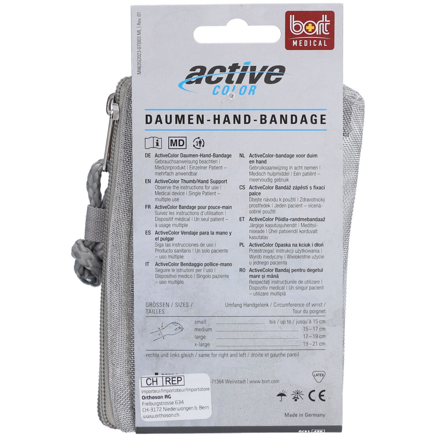 BORT ActiveColor® Daumen-Hand-Bandage Gr. S schwarz