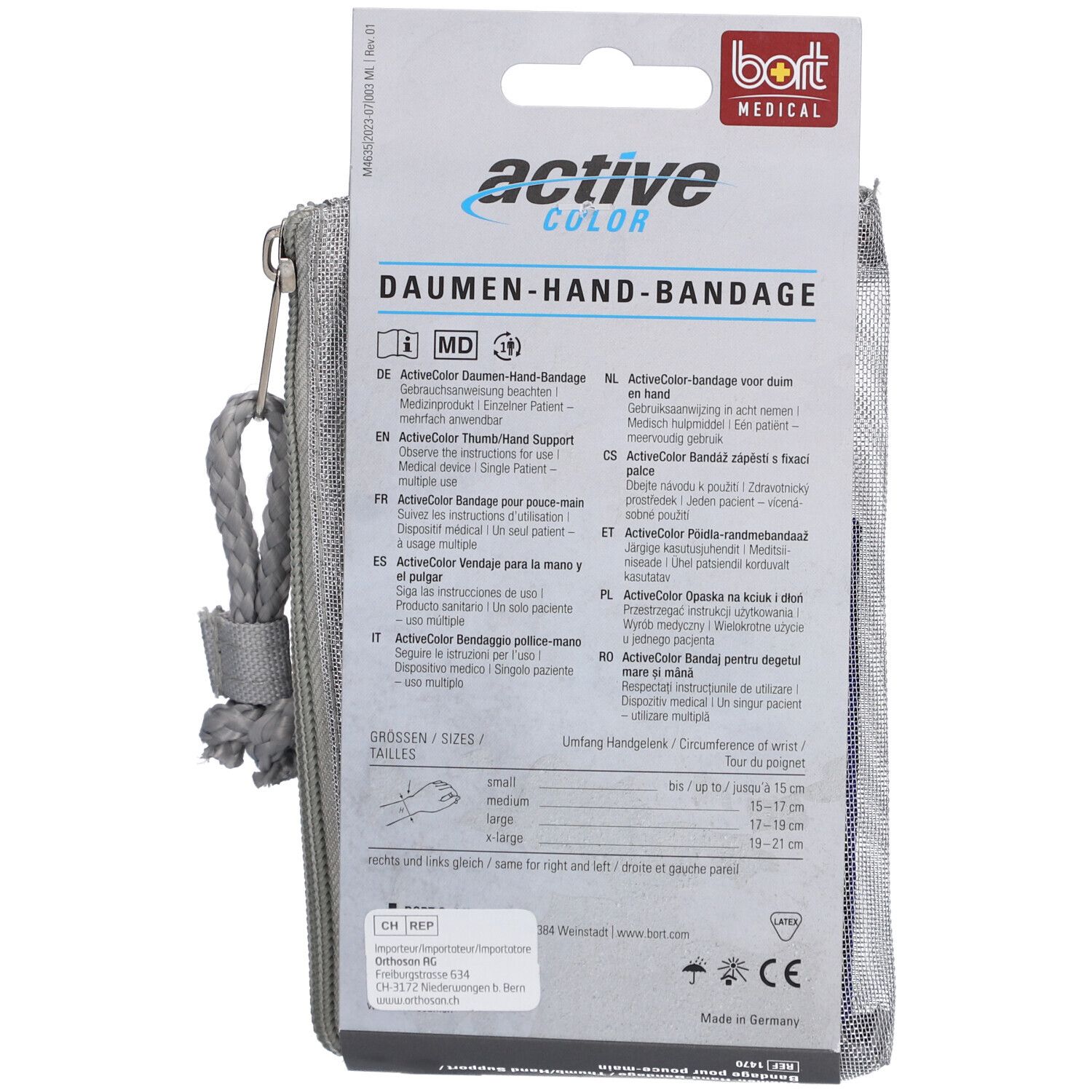 BORT ActiveColor® Daumen-Hand-Bandage Gr. L schwarz