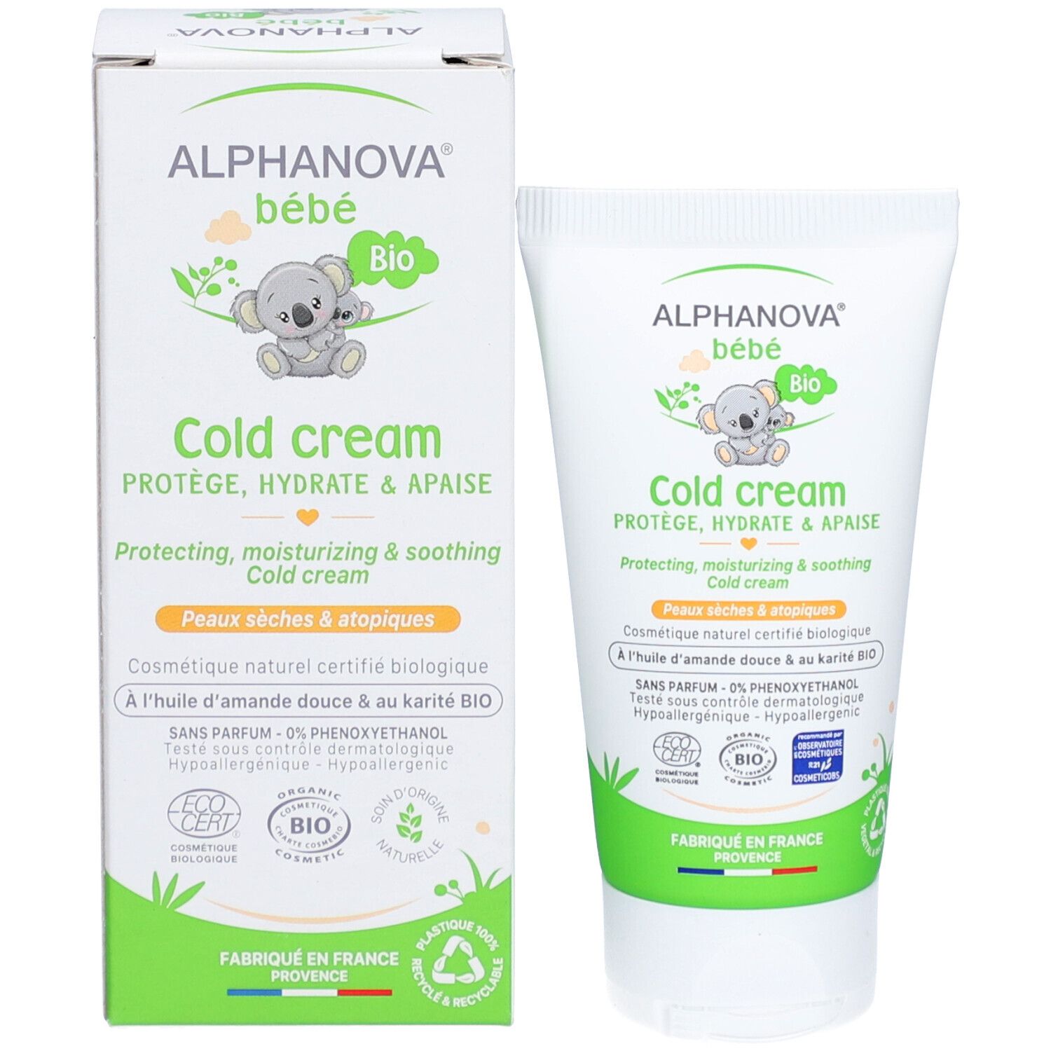 Alphanova COLD CREAM CERTIFIÉE BIO – PEAUX SÈCHES & AGRÉSSÉES | ALPHANOVA BÉBÉ