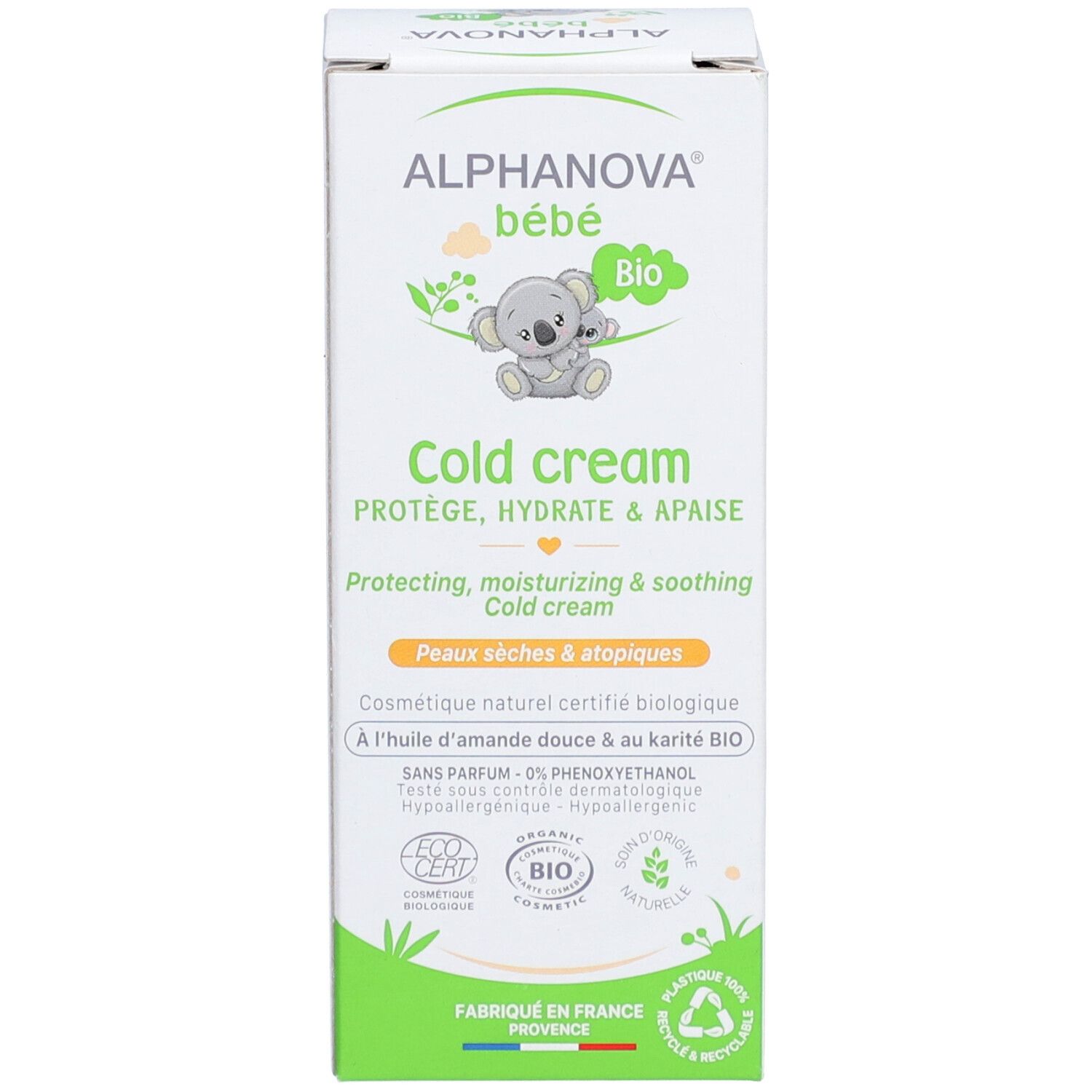 Alphanova COLD CREAM CERTIFIÉE BIO – PEAUX SÈCHES & AGRÉSSÉES | ALPHANOVA BÉBÉ
