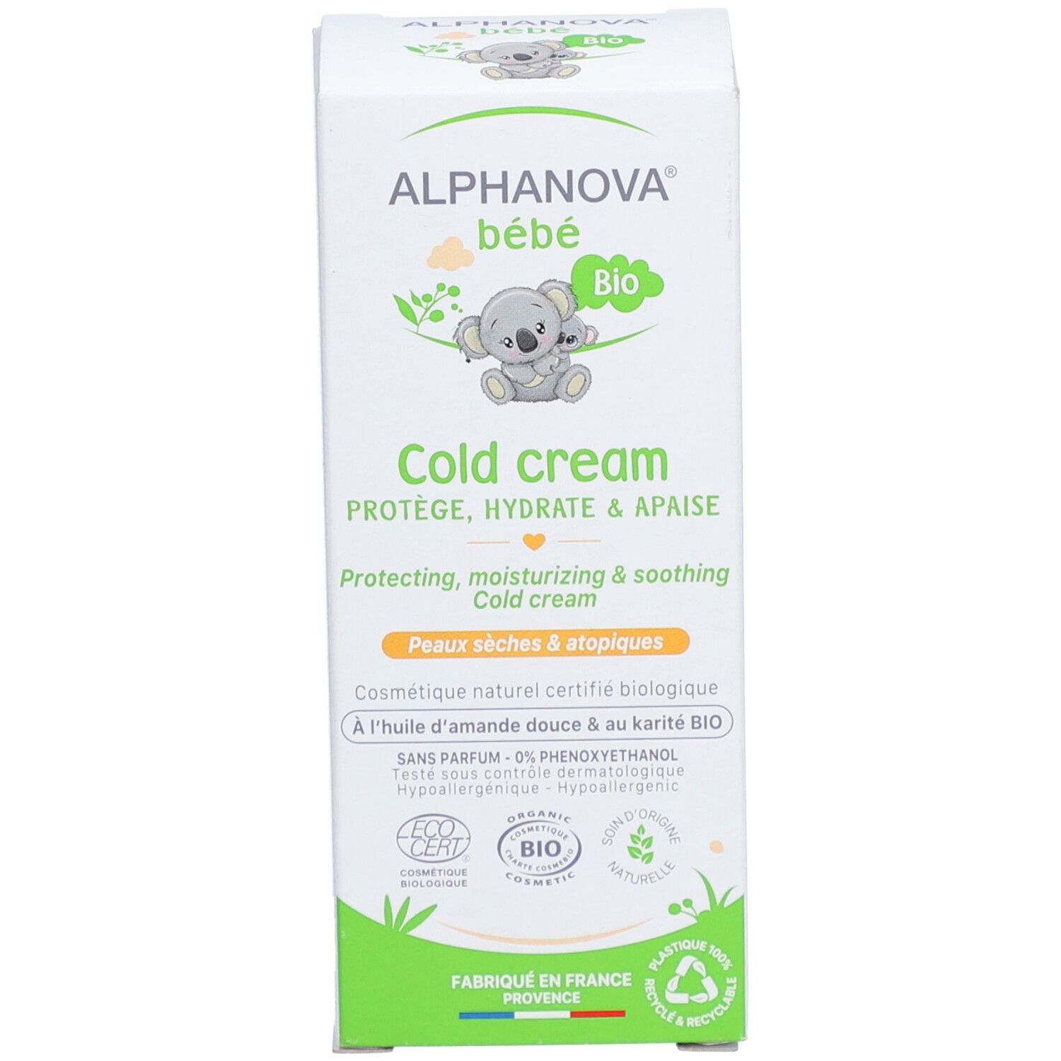 Alphanova COLD CREAM CERTIFIÉE BIO – PEAUX SÈCHES & AGRÉSSÉES | ALPHANOVA BÉBÉ